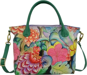 Anna by Anuschka Women's Leather Large Slouch Tote Bag, Hand Painted Original Artwork