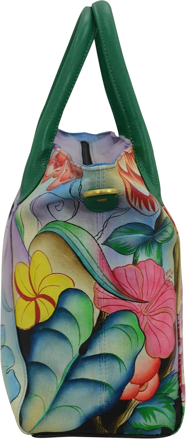 Anna by Anuschka Women's Leather Large Slouch Tote Bag, Hand Painted Original Artwork