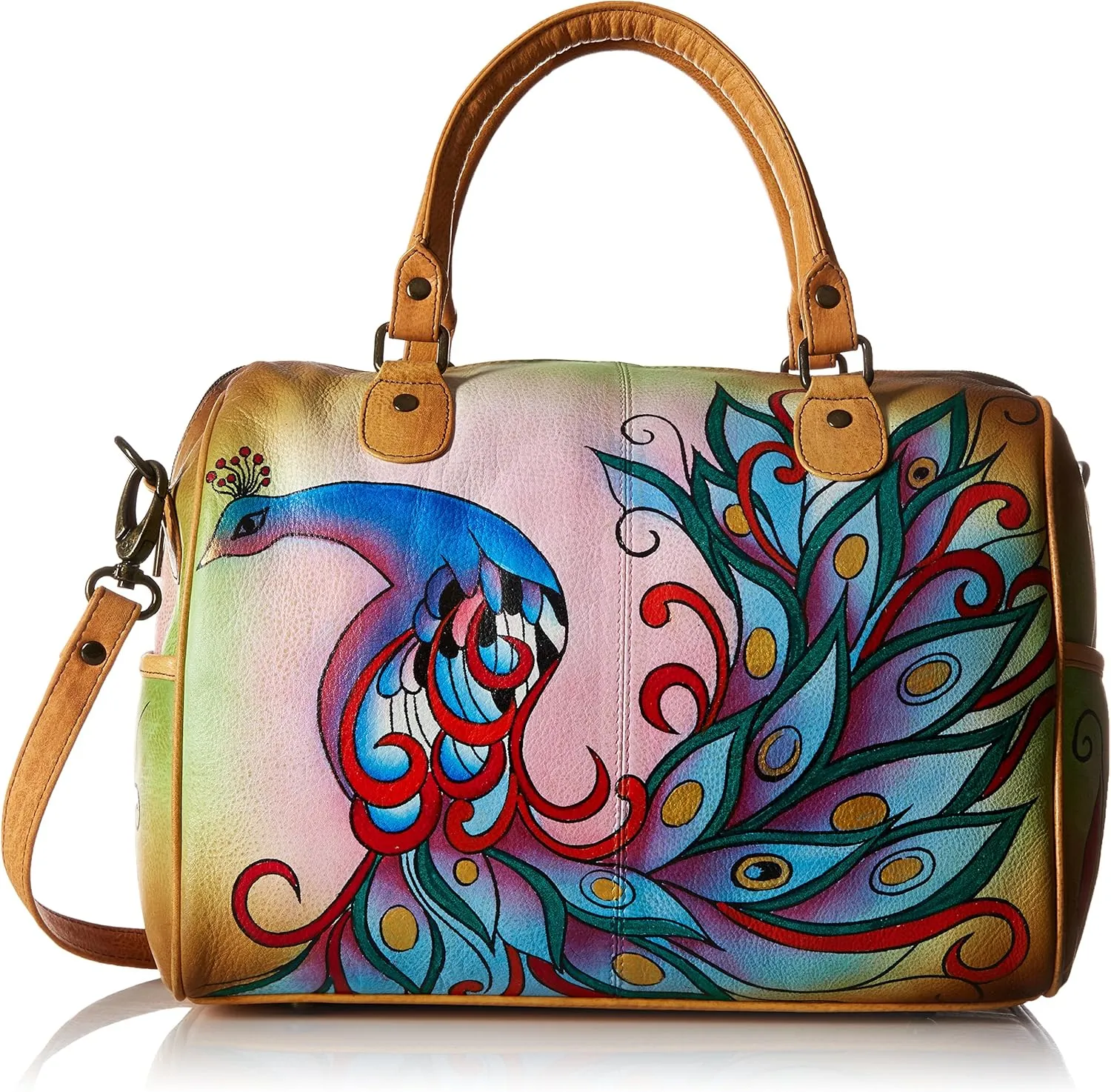 Anna by Anuschka Zip Around Satchel Handbag - Genuine Leather