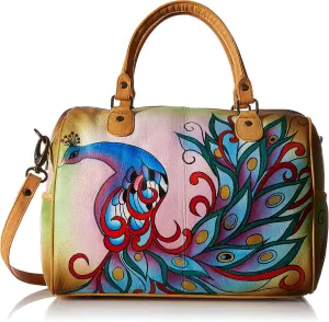 Anna by Anuschka Zip Around Satchel Handbag - Genuine Leather