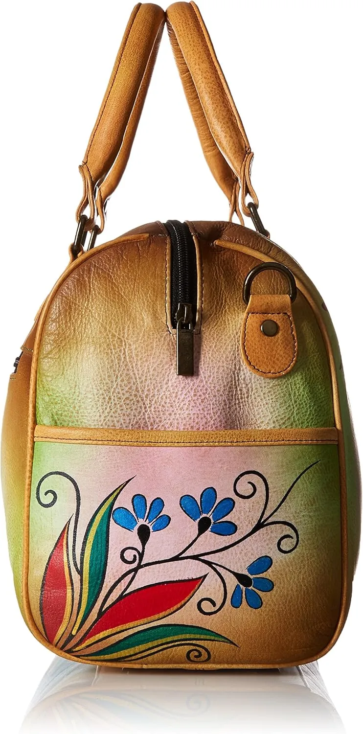 Anna by Anuschka Zip Around Satchel Handbag - Genuine Leather