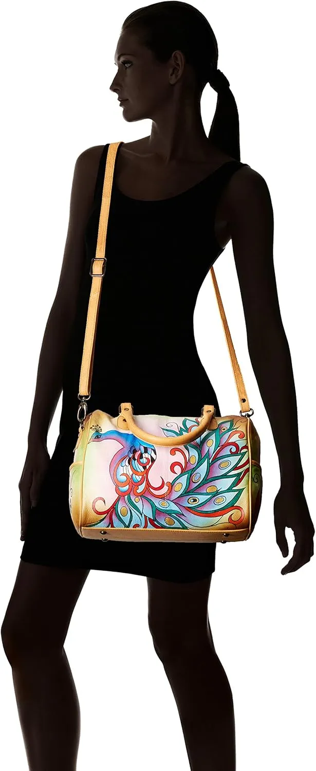 Anna by Anuschka Zip Around Satchel Handbag - Genuine Leather