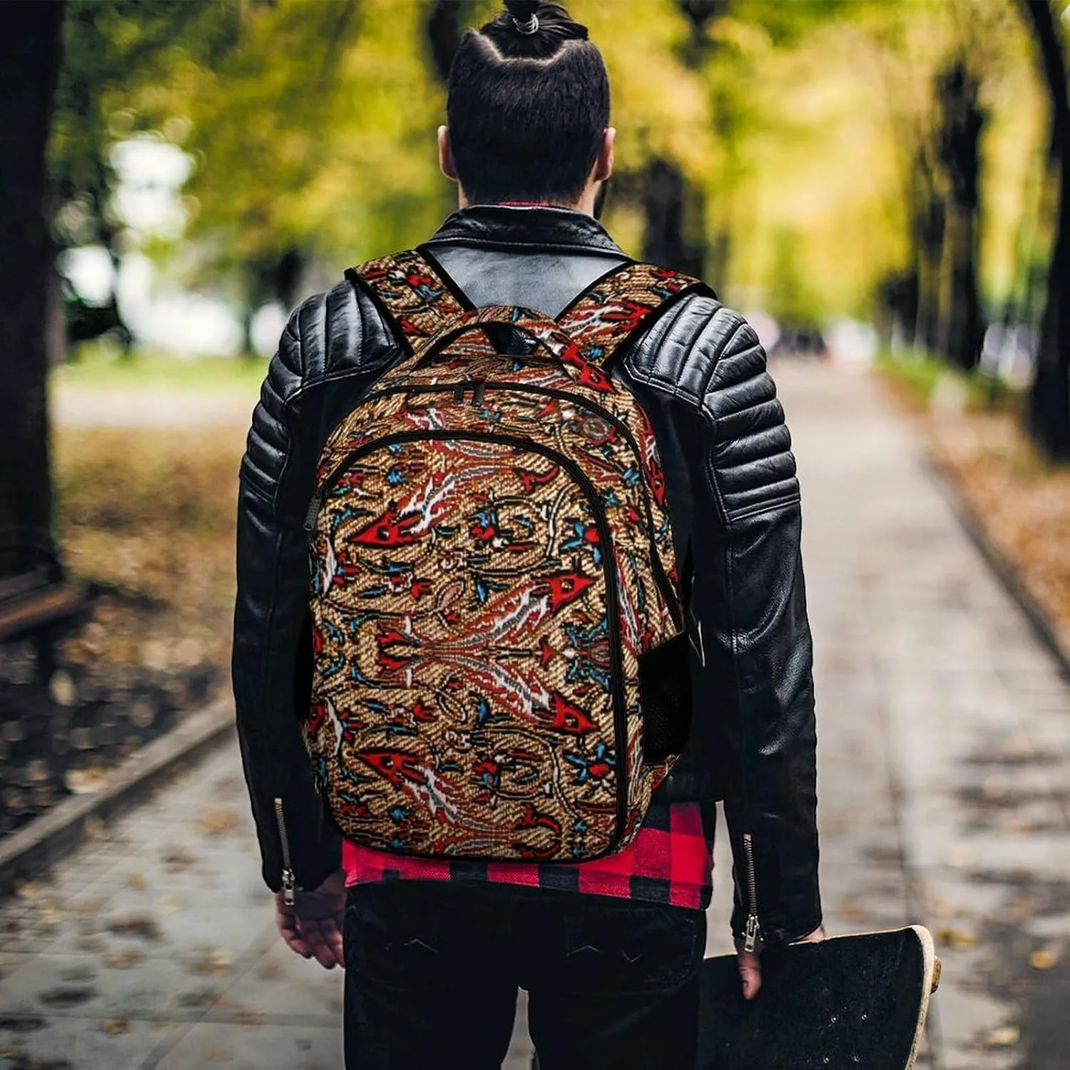 Antique Persian Pattern Large Capacity, Lightweight, And Stylish Pocket Double Backpack