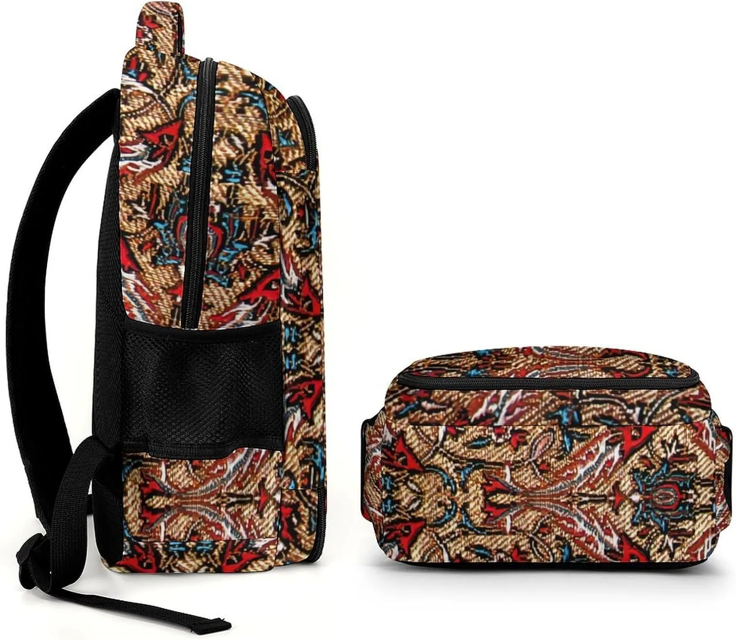 Antique Persian Pattern Large Capacity, Lightweight, And Stylish Pocket Double Backpack