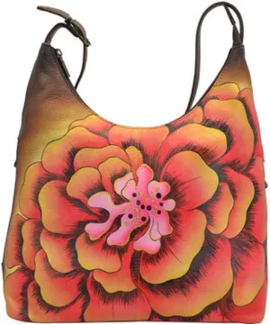 Anuschka Handpainted Leather 8079-MRG-D Large Hobo