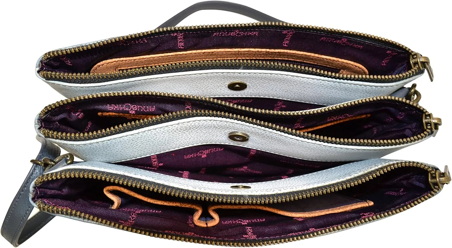 Anuschka Triple Compartment Crossbody