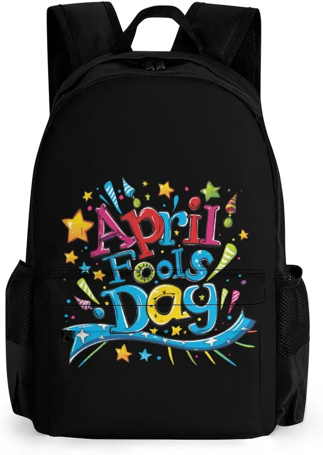 April Fool's Day Travel Backpack Lightweight Shoulder Bag Funny Laptop Daypack with Multi Pockets