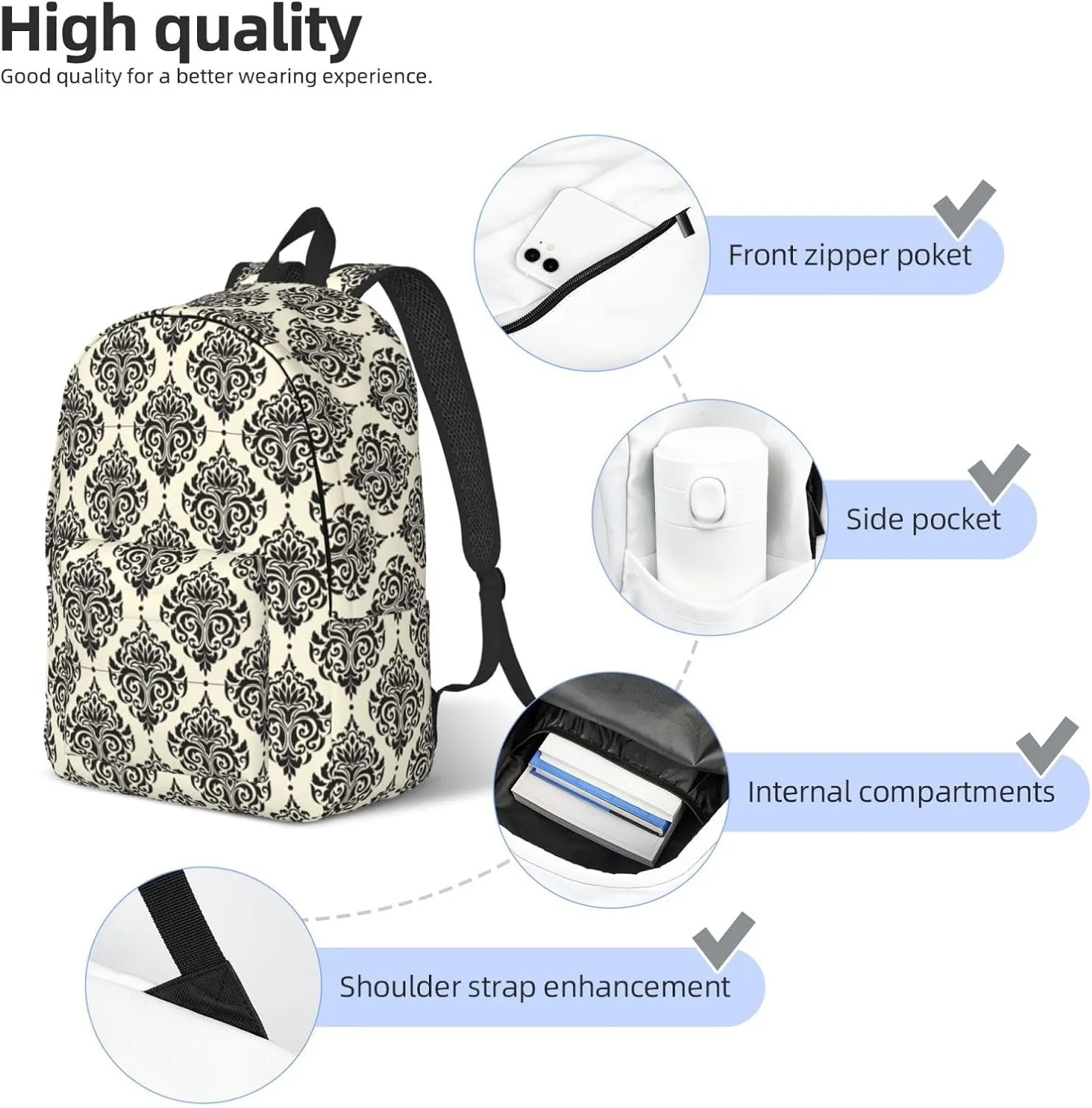 Asian Elephants Canvas Casual Lightweight Duffel Bag, Fashion Duffel Bag, Unisex Travel Backpack