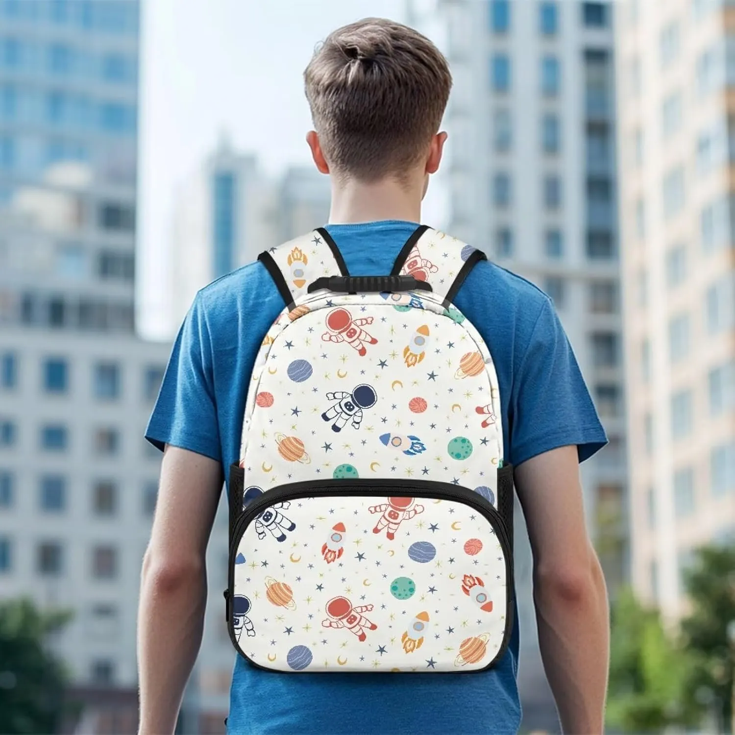 Astronaut Hiking Backpack Planet Computer Backpacks 17 Inch for Laptops Ergonomic Shoulder Straps Schoolbag Purse for School Teens Children
