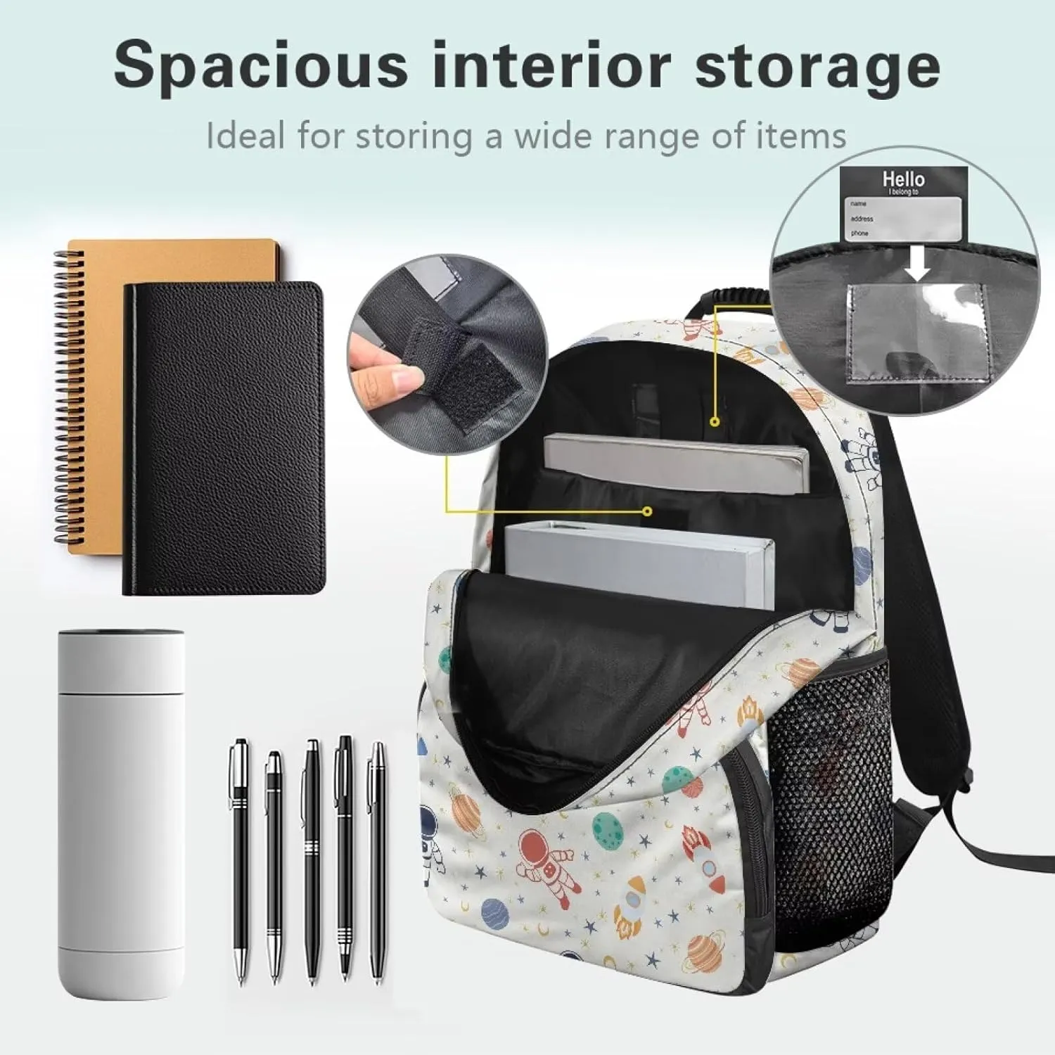 Astronaut Hiking Backpack Planet Computer Backpacks 17 Inch for Laptops Ergonomic Shoulder Straps Schoolbag Purse for School Teens Children