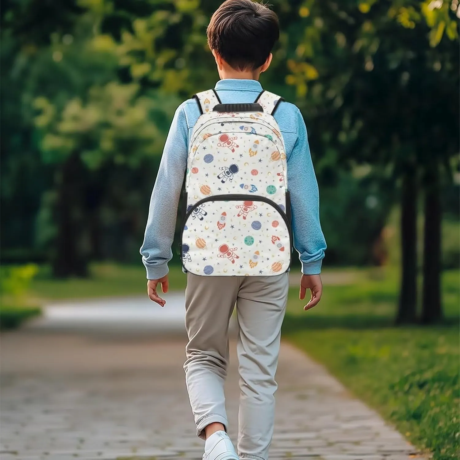 Astronaut Hiking Backpack Planet Computer Backpacks 17 Inch for Laptops Ergonomic Shoulder Straps Schoolbag Purse for School Teens Children