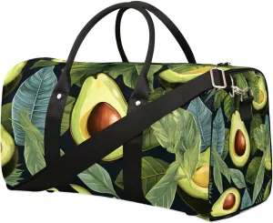 Avocado Leaf Theme Foldable Lightweight Duffle Bag for Travel - Waterproof Carry On Bags for Airplanes, Travel Duffel Bags for Gym, Weekend