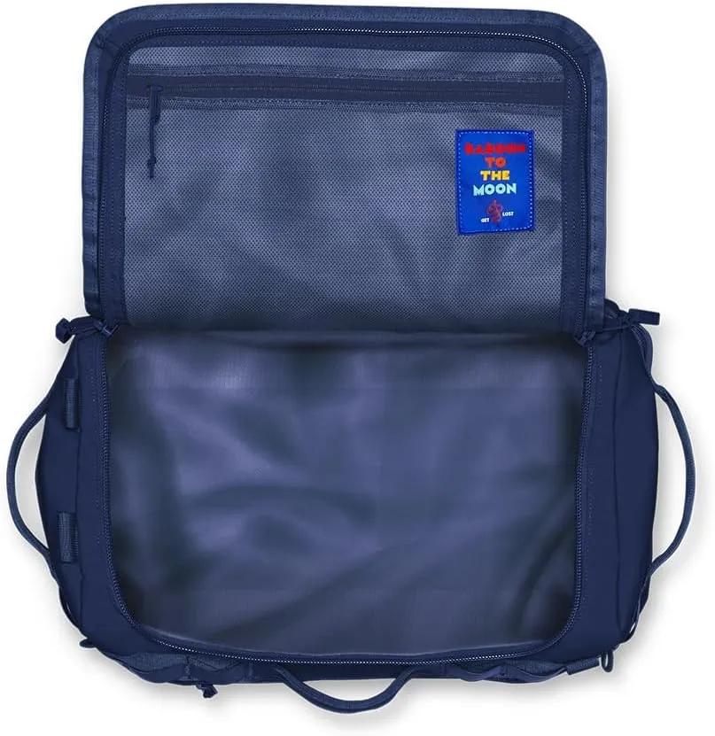 Baboon to the Moon Mini Duffle Bag – Small Gym Bag, Travel Duffel Bags for Women and Men, Duffle Bag for Travel, Backpack, Overnight Bag (Navy)
