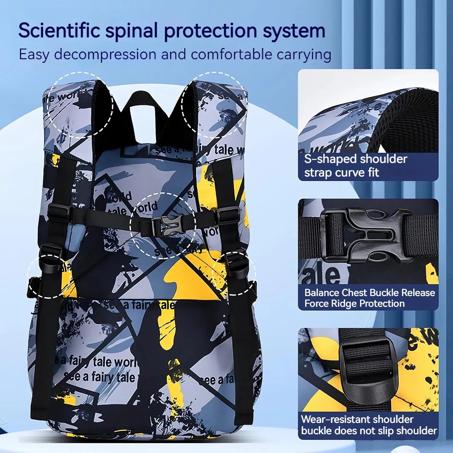 Backpack for Boys School Backpack for Teens Waterproof Lightweight School Bags 6-12 Years Old(Grey)