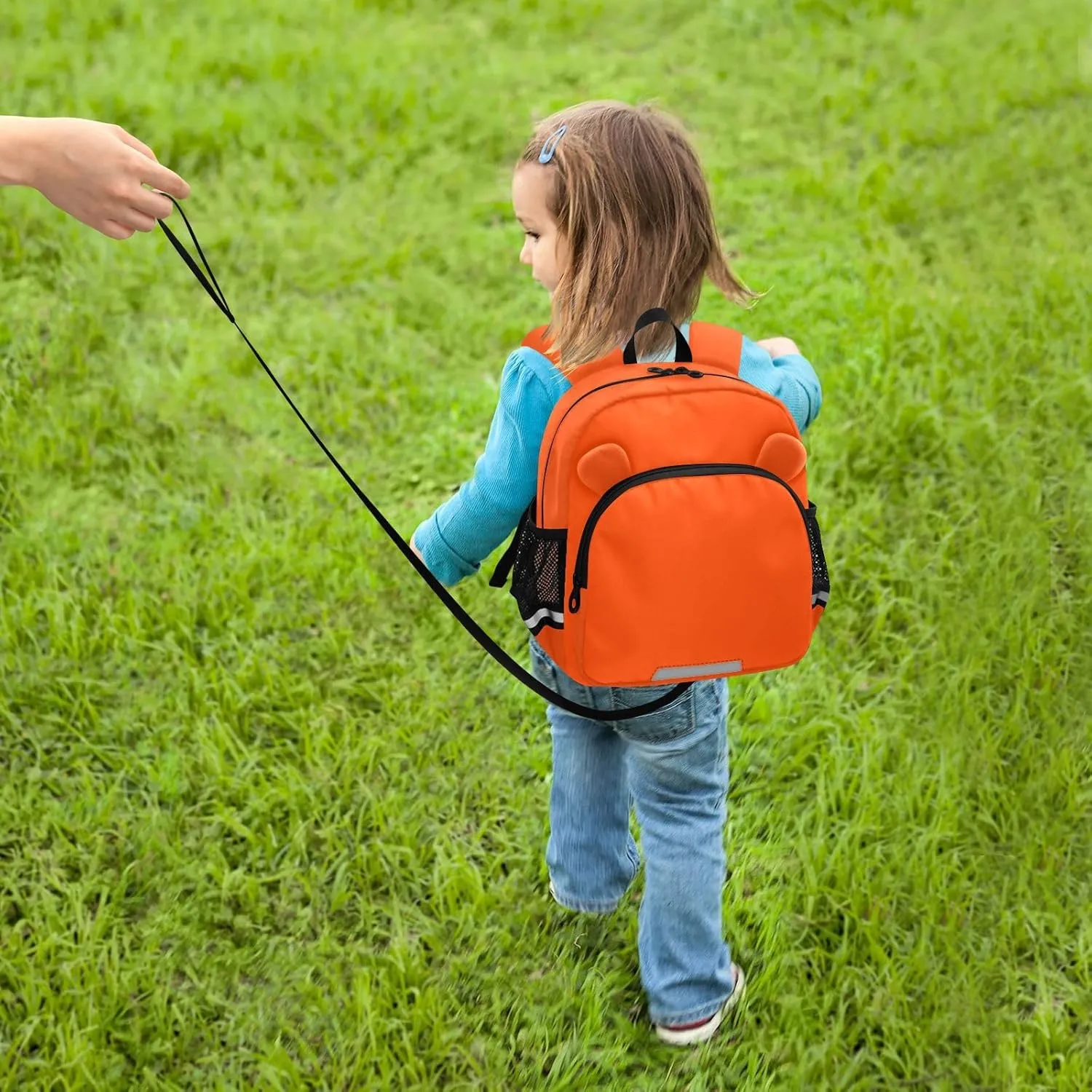 Backpacks with Leash Orange Red Kid Backpack, Kindergarten Backpack for Boys