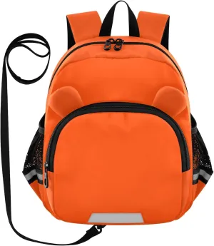 Backpacks with Leash Orange Red Kid Backpack, Kindergarten Backpack for Boys