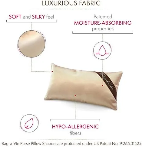 Bag-a-Vie Handbag Shaper Pillow Luxury Handbag & Purse Shaper - [Mini] 9' x 4.5' - Fits Flap and Shoulder Bags - Champagne