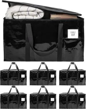 BAG-THAT! 6 - Pack Heavy Duty Large Moving Bags, with Strong Zipper and Comfortable Handles Durable & Sturdy Clothes packing Storage Bags Totes Bins Packing Moving Boxes College Supplies for moving.