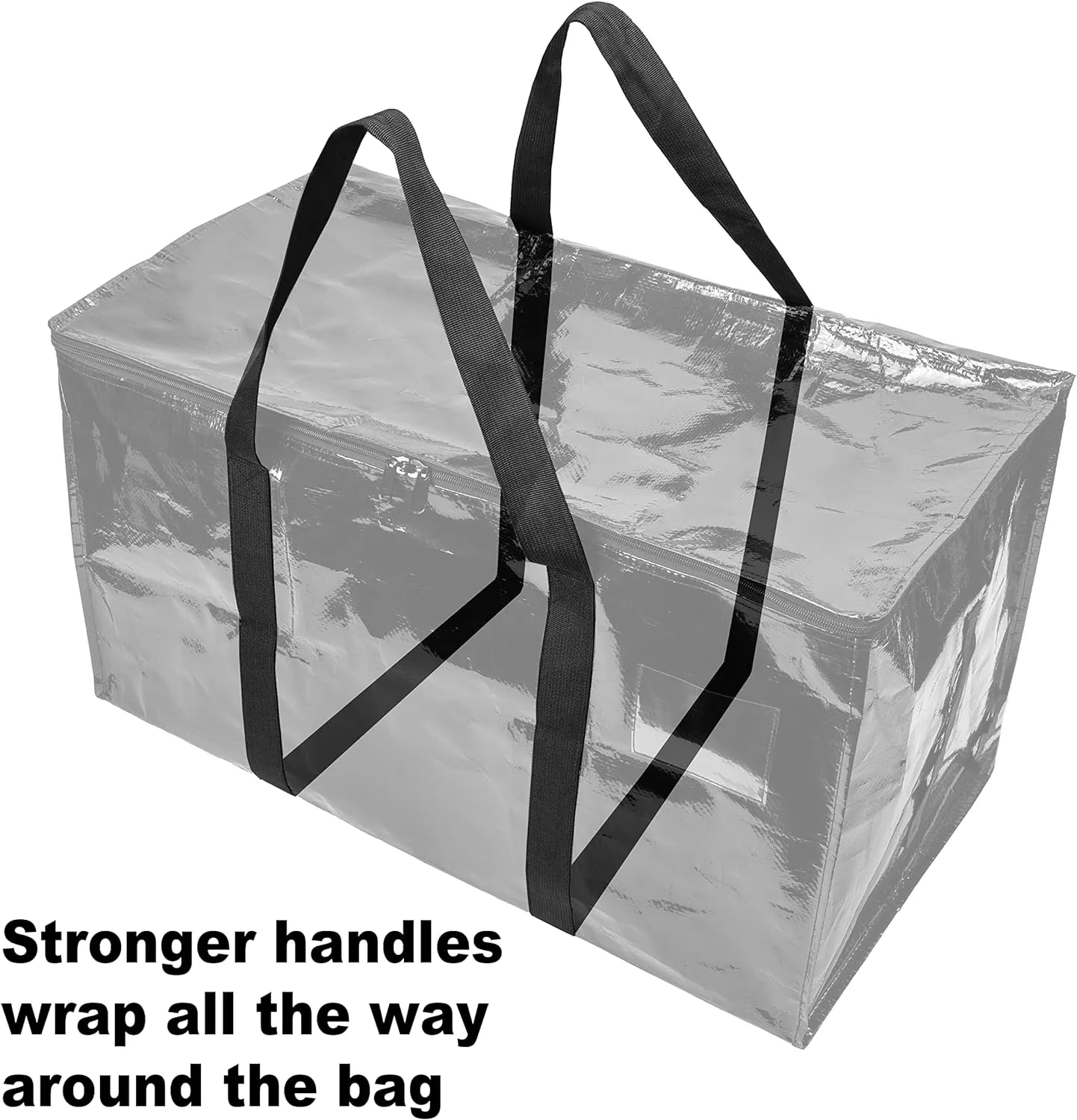 BAG-THAT! 6 - Pack Heavy Duty Large Moving Bags, with Strong Zipper and Comfortable Handles Durable & Sturdy Clothes packing Storage Bags Totes Bins Packing Moving Boxes College Supplies for moving.