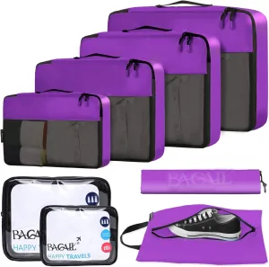 BAGAIL 8 Set/9 Set Packing Cubes Luggage Packing Organizer for Travel, Suitcase Packing Bags for Travel Accessories