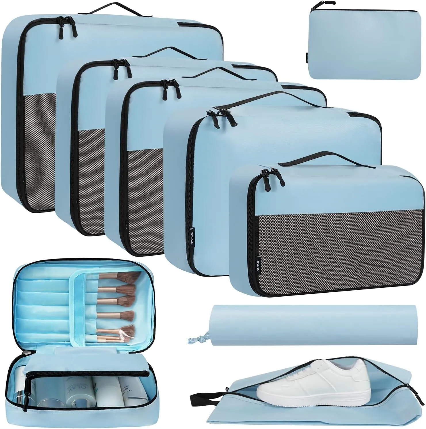 BAGAIL 8 Set/9 Set Packing Cubes Luggage Packing Organizer for Travel, Suitcase Packing Bags for Travel Accessories