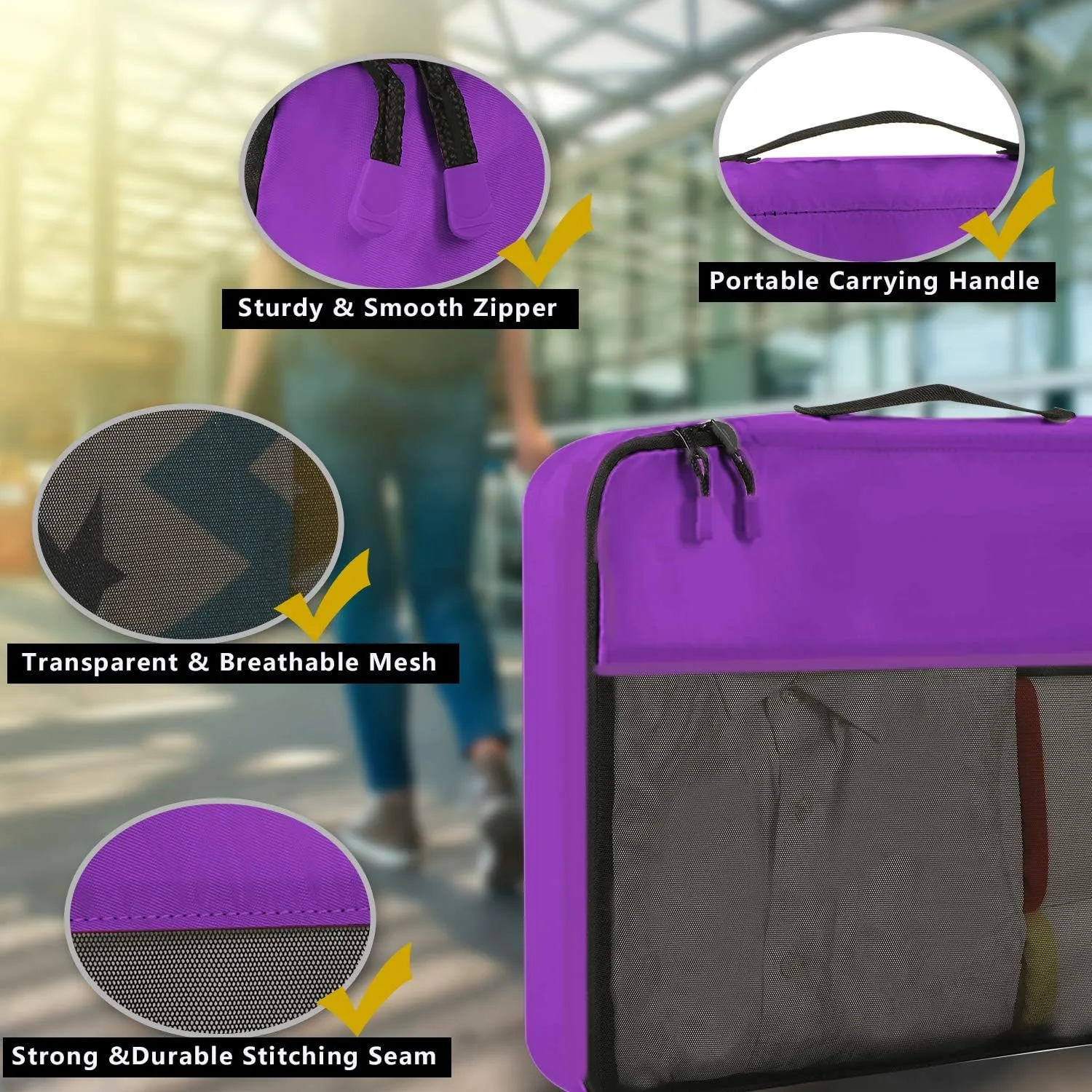 BAGAIL 8 Set/9 Set Packing Cubes Luggage Packing Organizer for Travel, Suitcase Packing Bags for Travel Accessories