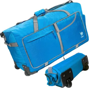 Bago Rolling Duffle Bag with Wheels - 31" 120L Foldable Weekender Bag, Waterproof Travel Duffel Bag, Heavy Duty lightWeight Duffle Bag for Traveling, Rolling Duffel Bag with Wheels (Blue)