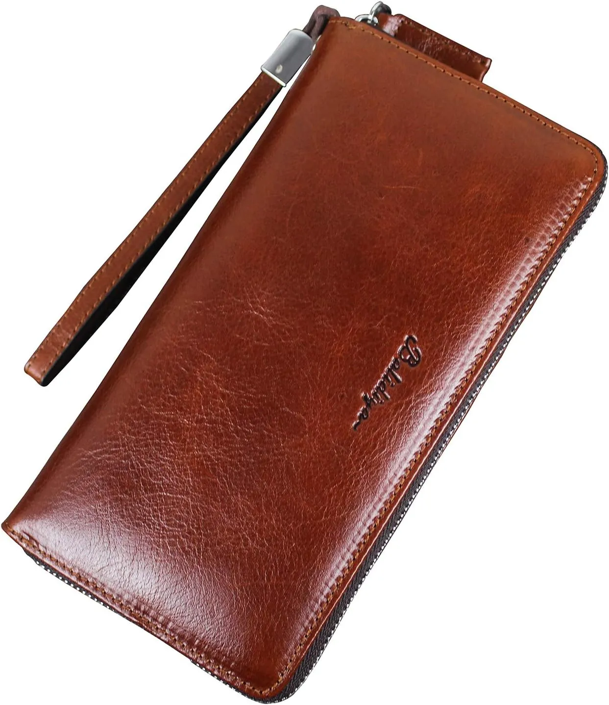 BALIDIYA Clutch Bag for Men Purse Genuine Leather Wallets Wristlet Slim Bag Handbag