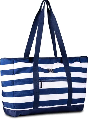 BANG&CARSEN Extra Large Beach Bag With Zipper - XXL Beach Tote Bag For Women With Many Pockets