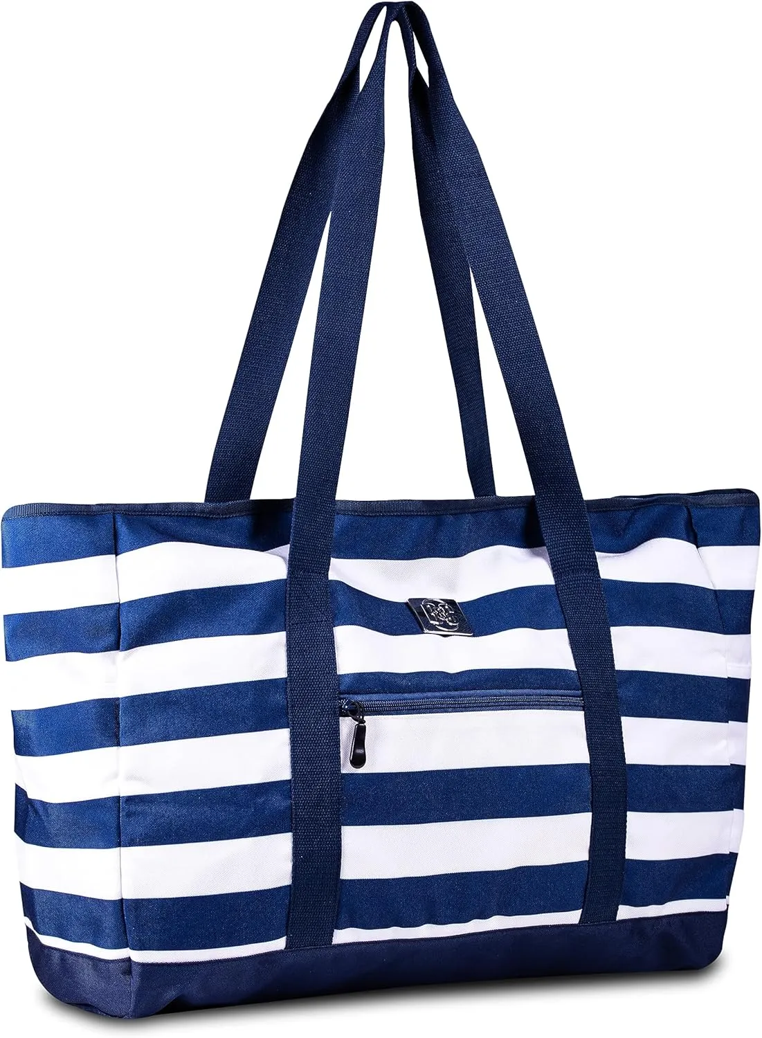 BANG&CARSEN Extra Large Beach Bag With Zipper - XXL Beach Tote Bag For Women With Many Pockets