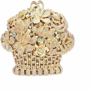 Basket Purse Sparkly Rhinestone Evening Clutch Wedding Party Cocktail Bags for Women Elegant Handbags