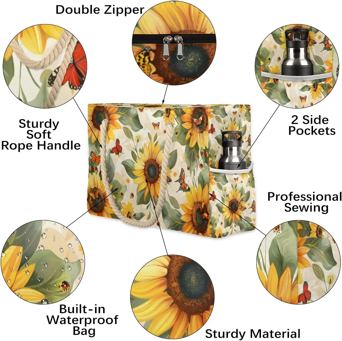 Beach Bags for Women Large Pool Beach Tote Reusable Grocery Shoulder Bag for Swim Travel Shopping Vacation Picnic