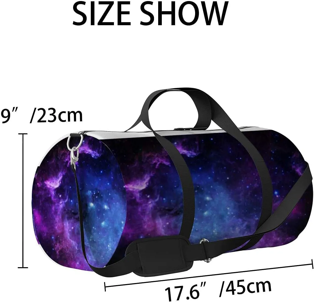 Beautiful Starry Sky Sports Duffel Bag Travel Gym Tote Bags Lightweight Durable Shoulder Strap Waterproof Polyester Outside Mesh Pocket Overnight Trip Duffel Bag for Women Men