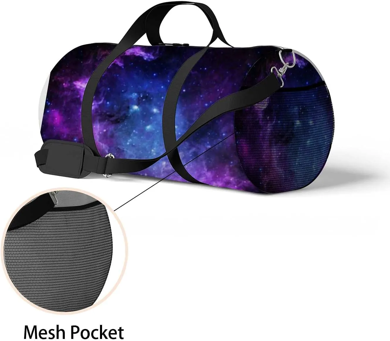 Beautiful Starry Sky Sports Duffel Bag Travel Gym Tote Bags Lightweight Durable Shoulder Strap Waterproof Polyester Outside Mesh Pocket Overnight Trip Duffel Bag for Women Men