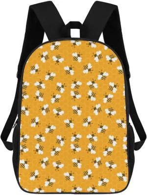 Bee with Honey Backpack Lightweight Waterproof Backpacks Laptop Backpack for Unisex Casual Travel Daypacks Large Capacity