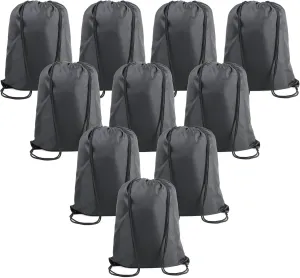 BeeGreen Black Drawstring Backpack Bags Bulk 10 Pack Cinch Sackpack X-Large 22.4" L x 17.5" W Sports Gym String Bags Machine Washable Heavy Duty for Men Women
