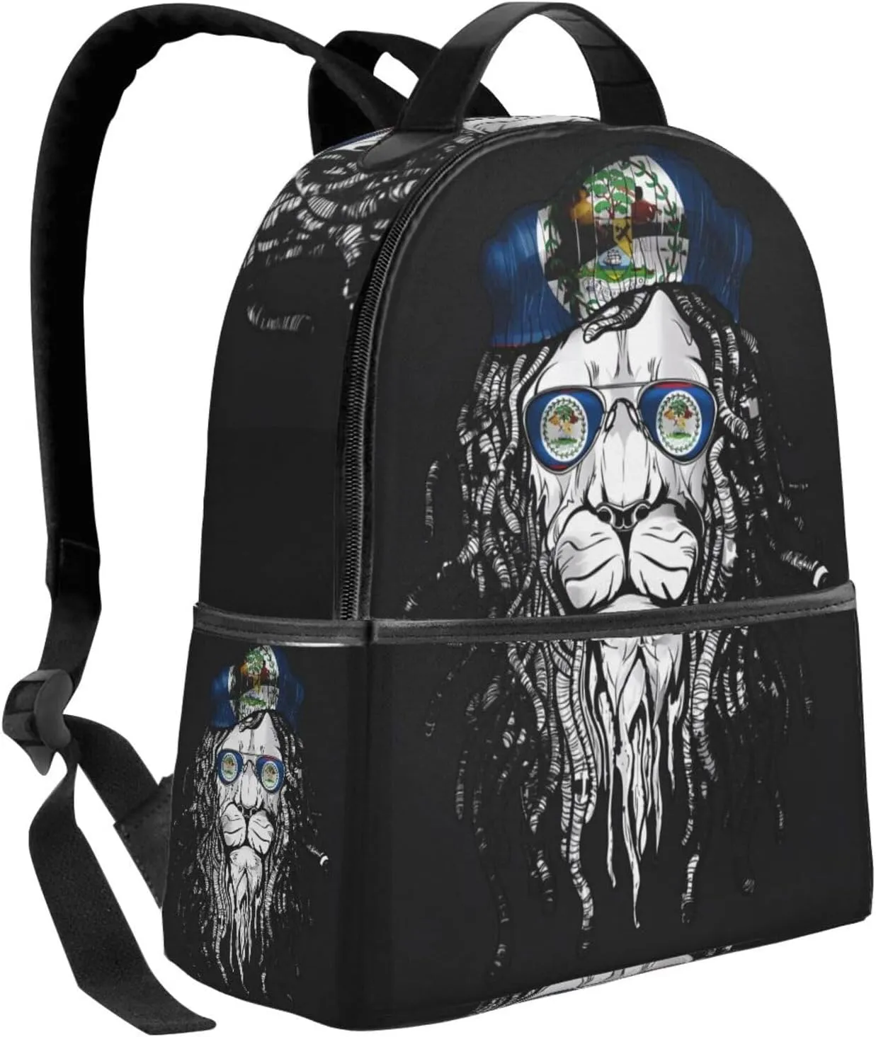 Belize Lion Flag Casual Backpacks Laptop Backpack Carry-on Daypack Sports Travel Rucksack Lightweight Working Bag for Outdoor Hiking Cycling Walking
