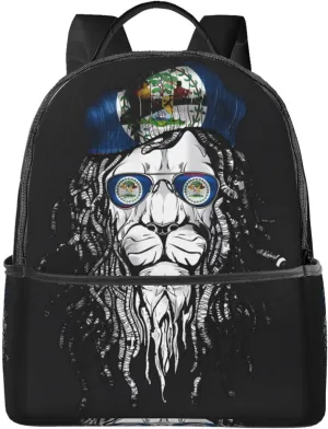 Belize Lion Flag Casual Backpacks Laptop Backpack Carry-on Daypack Sports Travel Rucksack Lightweight Working Bag for Outdoor Hiking Cycling Walking