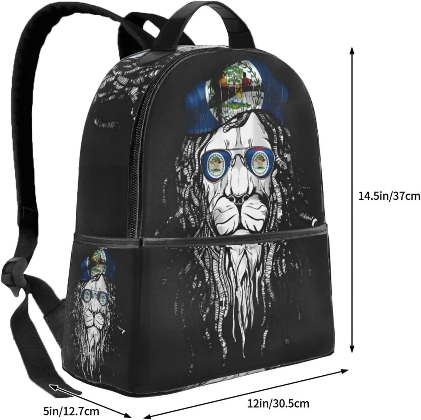 Belize Lion Flag Casual Backpacks Laptop Backpack Carry-on Daypack Sports Travel Rucksack Lightweight Working Bag for Outdoor Hiking Cycling Walking
