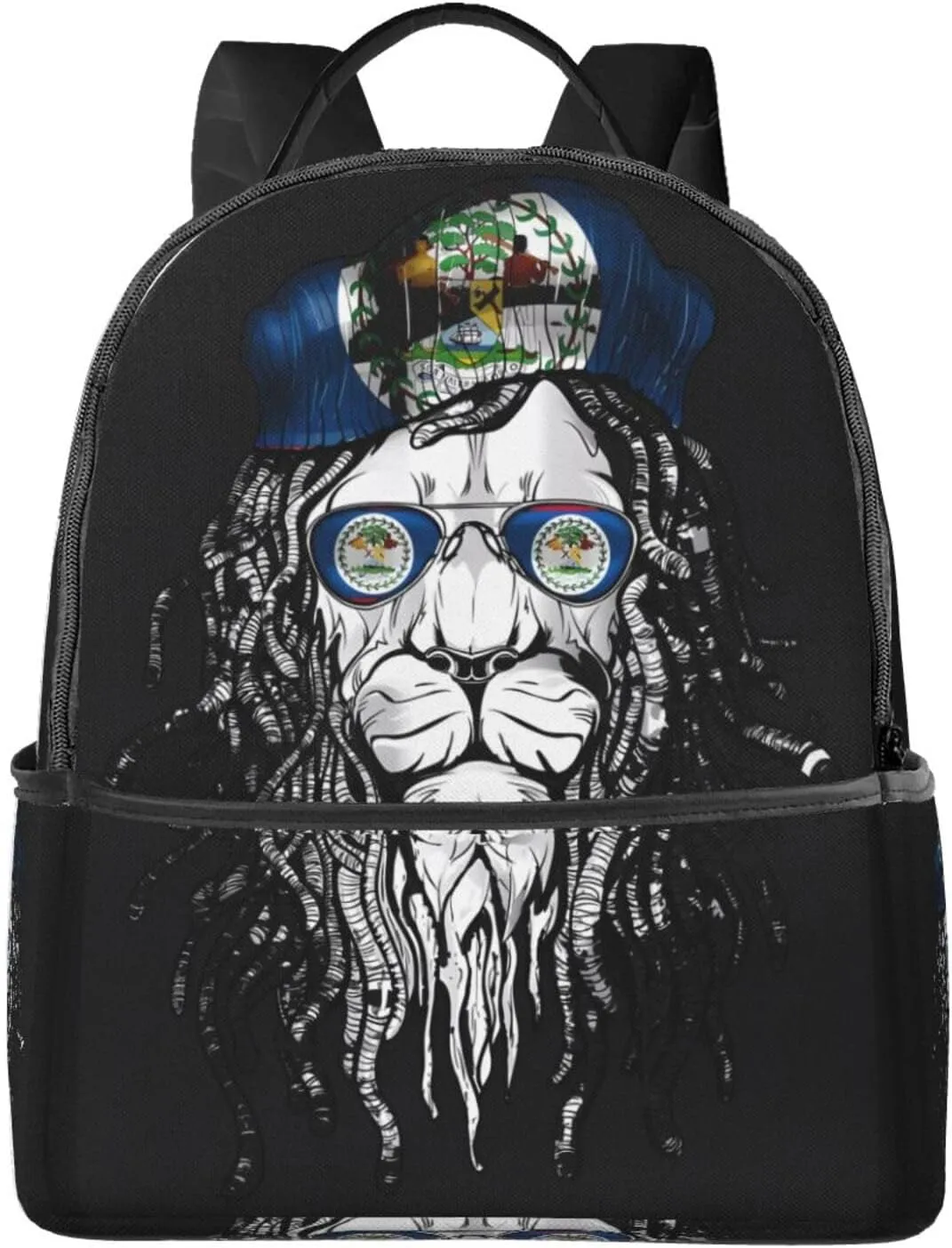Belize Lion Flag Casual Backpacks Laptop Backpack Carry-on Daypack Sports Travel Rucksack Lightweight Working Bag for Outdoor Hiking Cycling Walking