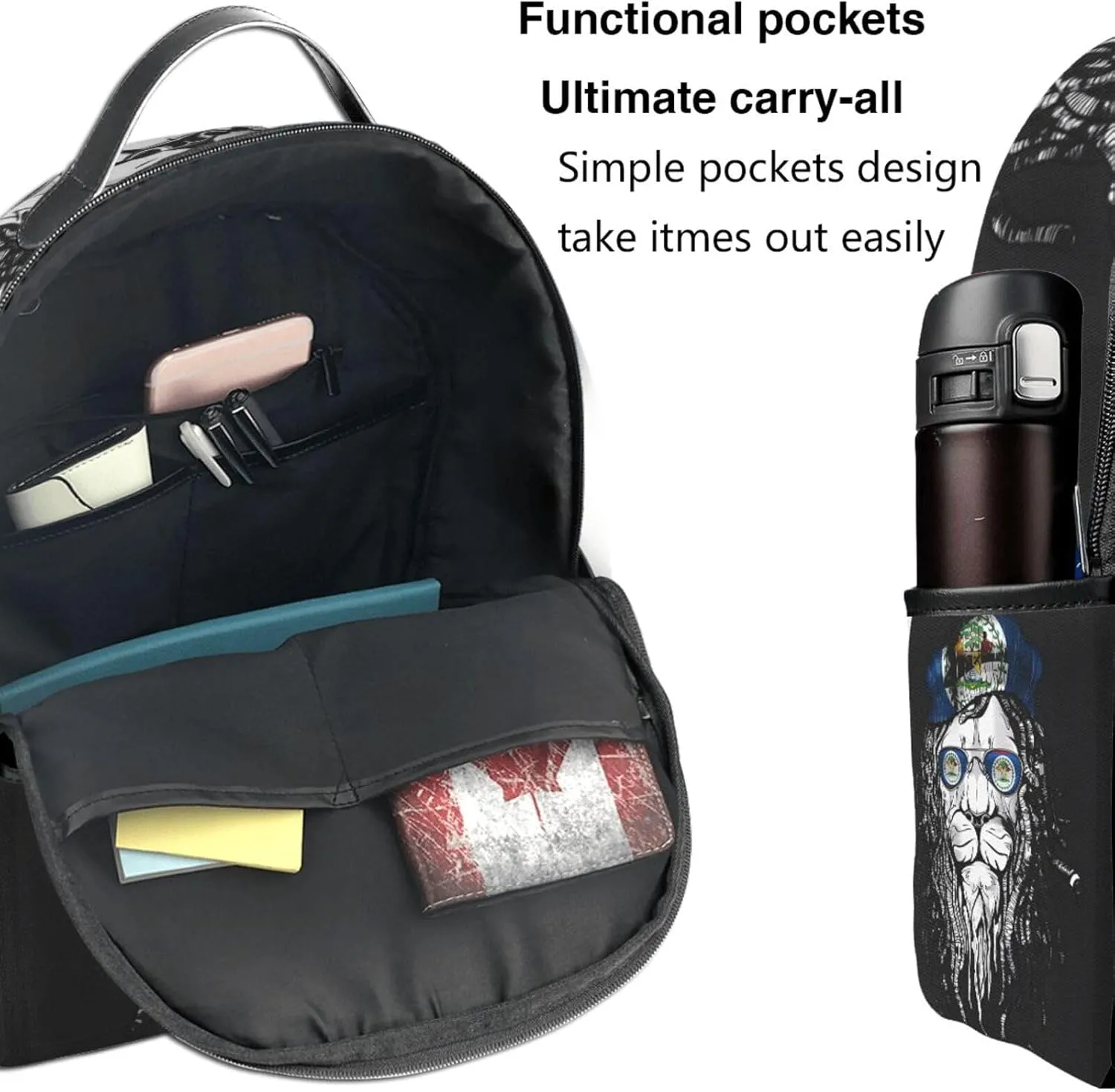 Belize Lion Flag Casual Backpacks Laptop Backpack Carry-on Daypack Sports Travel Rucksack Lightweight Working Bag for Outdoor Hiking Cycling Walking
