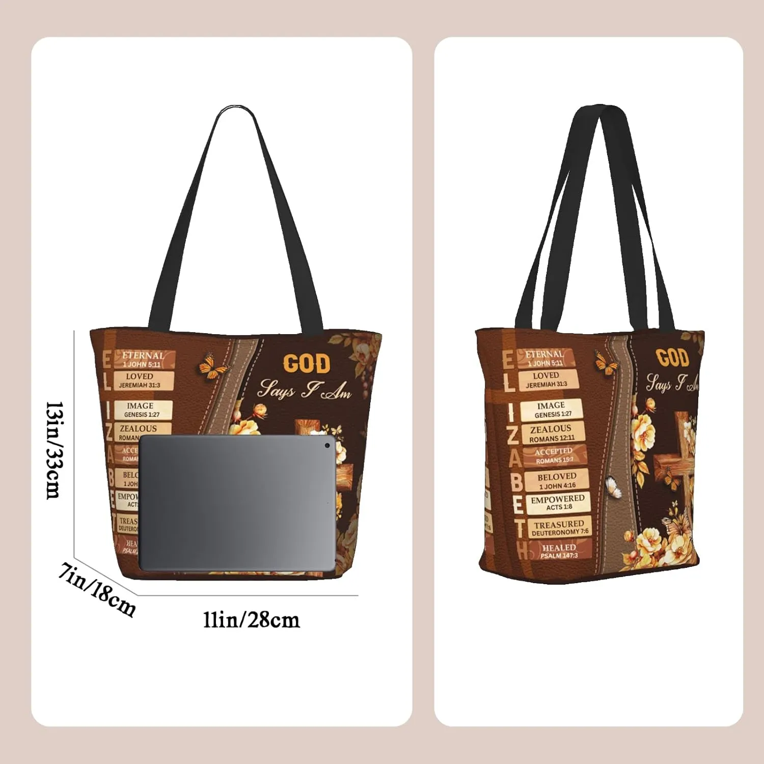 Bible Tote Bags For Women Christian Tote Bag Reusable Shopping Bags for Women Bible Verse Shoulder Bag Christian Gifts