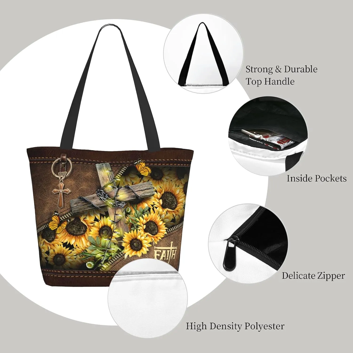 Bible Tote Bags For Women Christian Tote Bag Reusable Shopping Bags for Women Bible Verse Shoulder Bag Christian Gifts