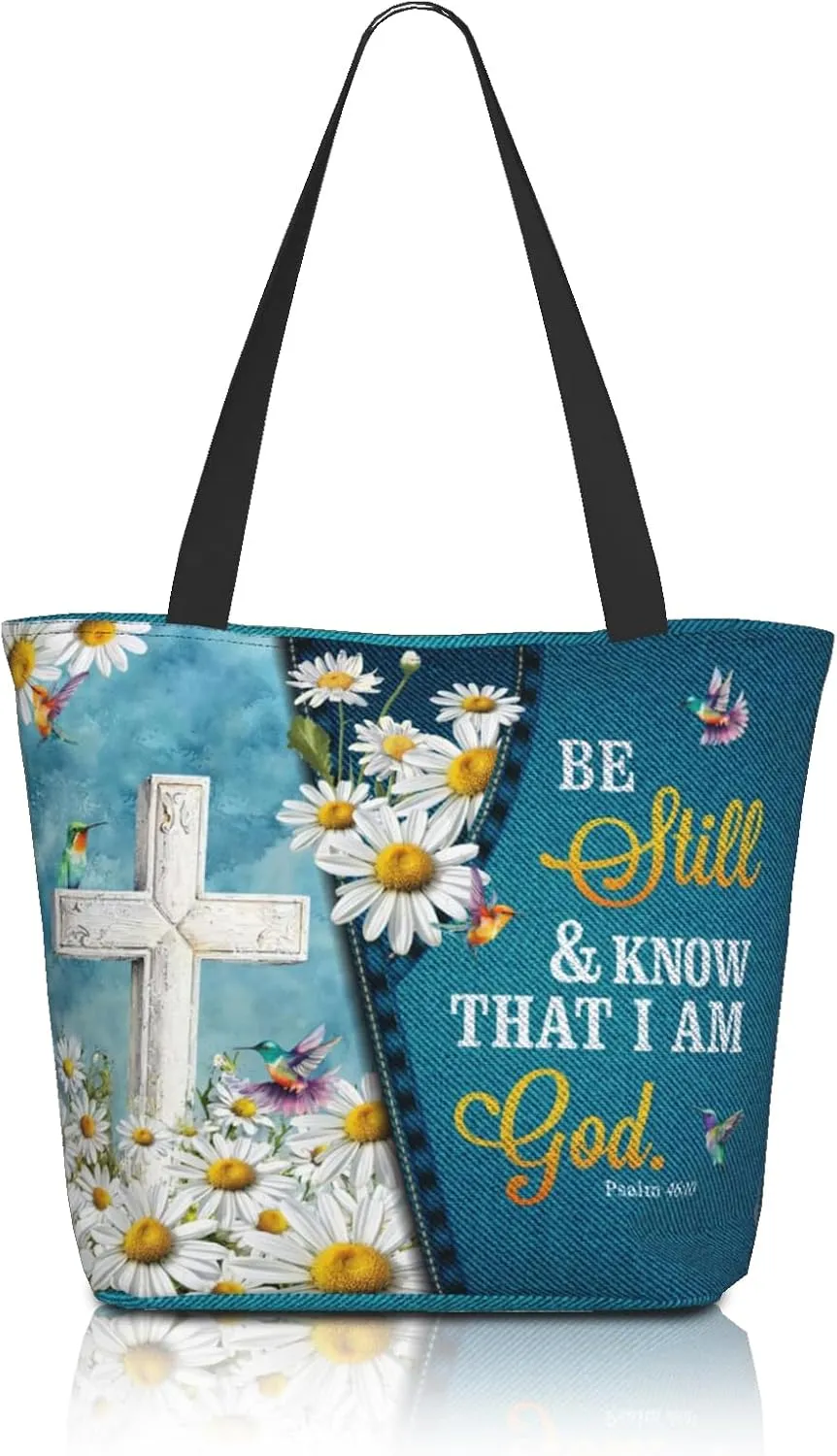 Bible Tote Bags For Women Christian Tote Bag Reusable Shopping Bags for Women Bible Verse Shoulder Bag Christian Gifts