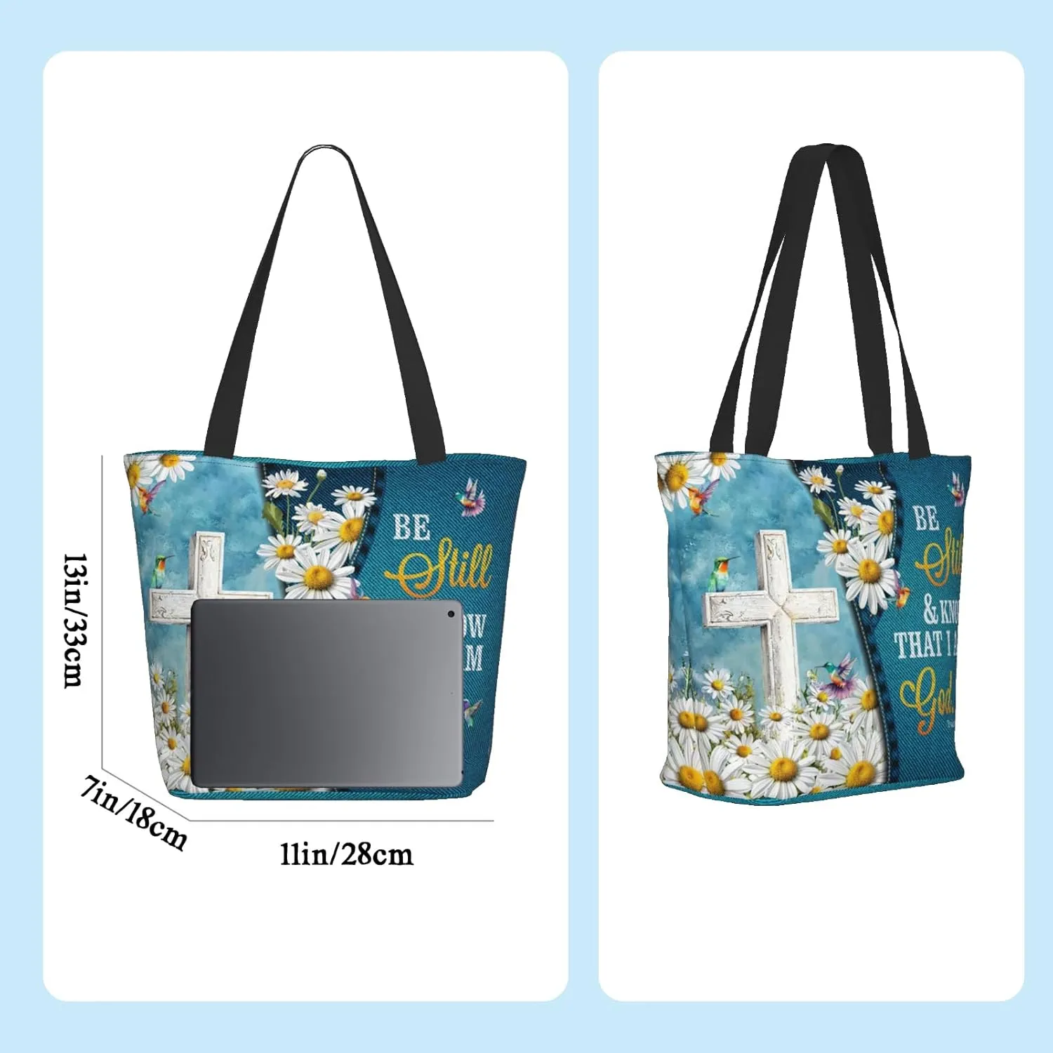 Bible Tote Bags For Women Christian Tote Bag Reusable Shopping Bags for Women Bible Verse Shoulder Bag Christian Gifts