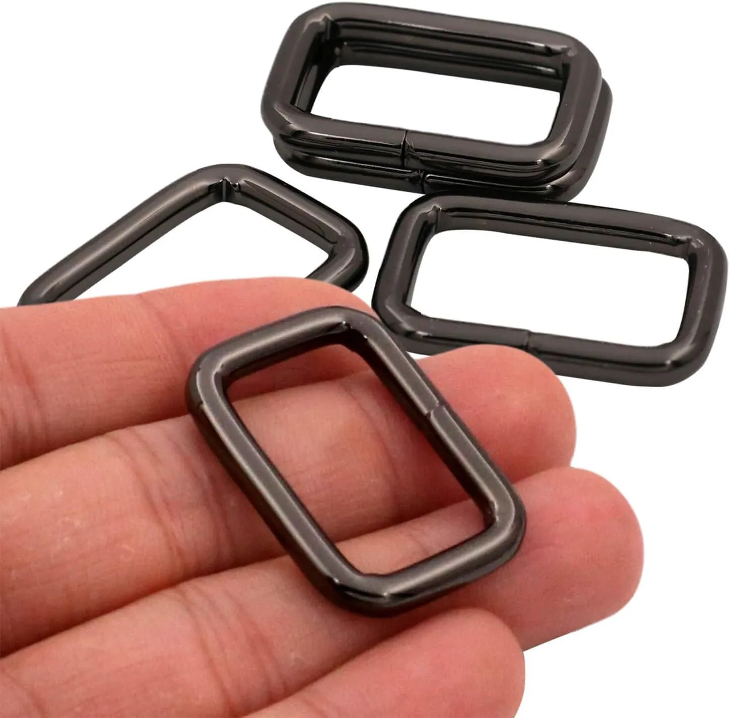 BIKICOCO Metal Rectangle Ring Buckles Square Strap Webbing Belt Rings for Bag Purse Non Welded 1 x 5/8 Inch