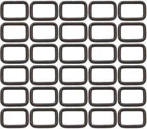 BIKICOCO Metal Rectangle Ring Buckles Square Strap Webbing Belt Rings for Bag Purse Non Welded 1 x 5/8 Inch