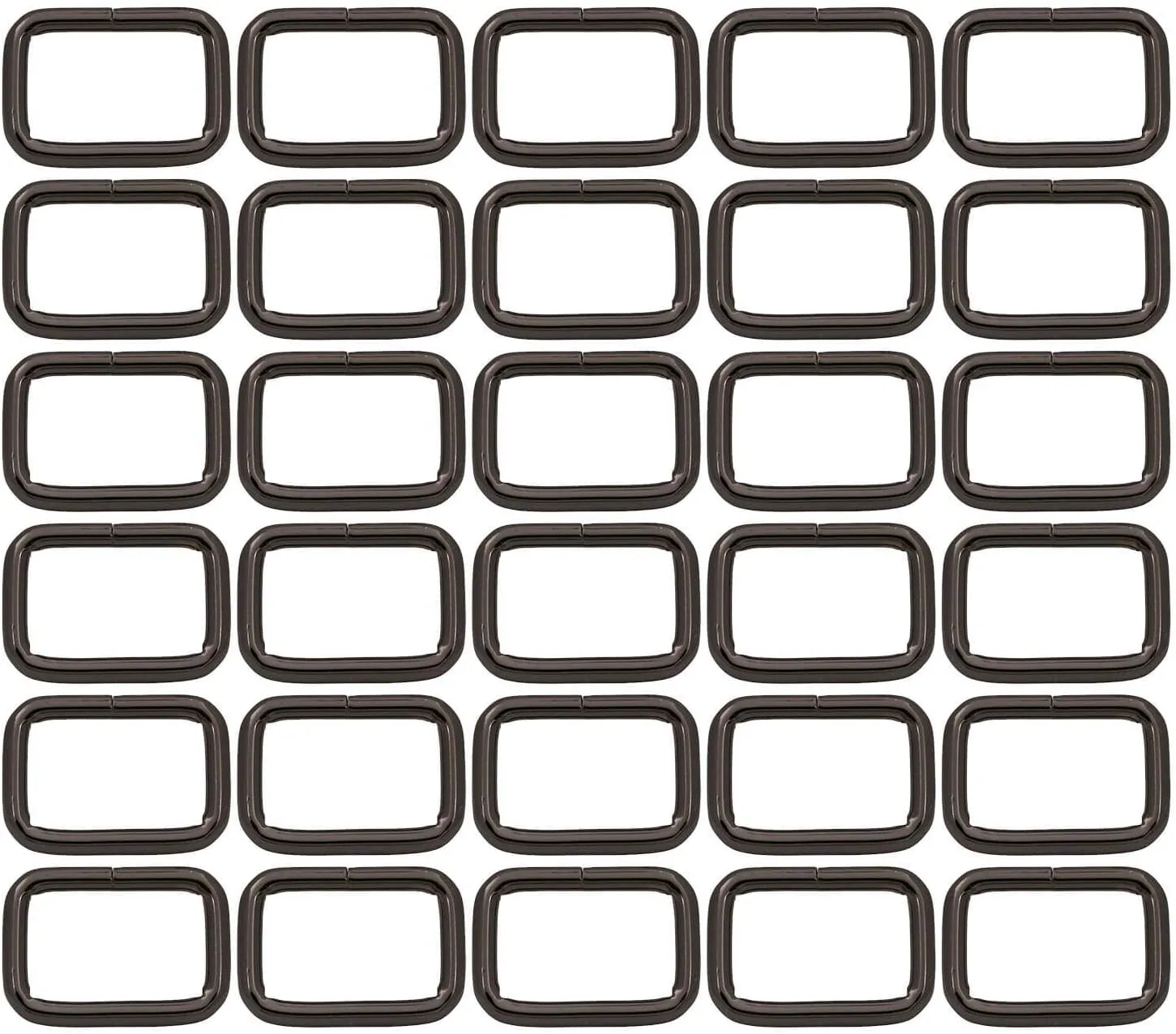 BIKICOCO Metal Rectangle Ring Buckles Square Strap Webbing Belt Rings for Bag Purse Non Welded 1 x 5/8 Inch
