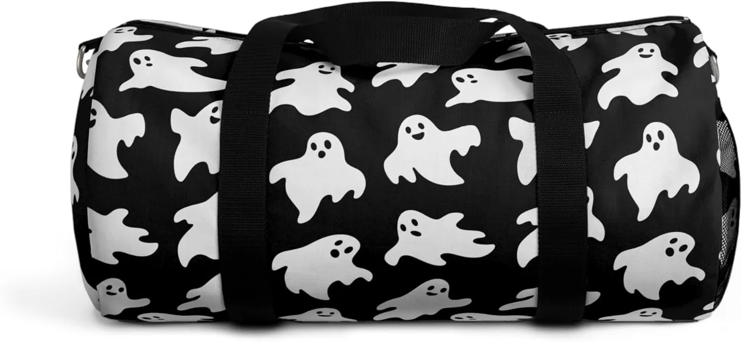 Black Ghost Duffel Bag, Witchy Spooky Halloween Gym Bag for Women, Nature Large Shoulder Travel Weekend Carry Bag