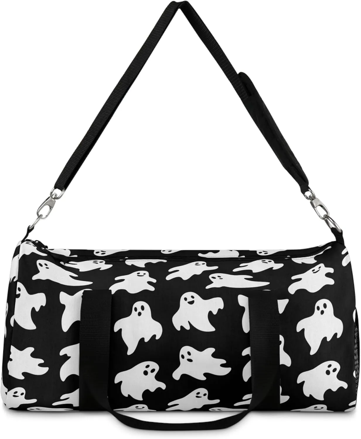 Black Ghost Duffel Bag, Witchy Spooky Halloween Gym Bag for Women, Nature Large Shoulder Travel Weekend Carry Bag